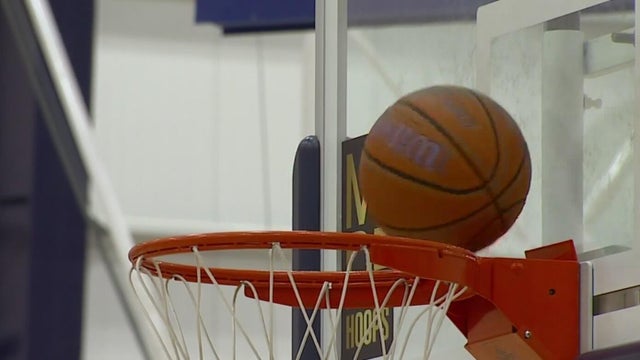 basketball in hoop 