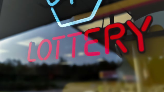 lottery mania: illuminated lottery sign 