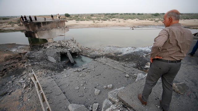 Damage caused by US strikes in Iran's Hormozgan province 