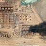 Satellite image shows smoke rising from Subiya Power and Water Desalination Plant 