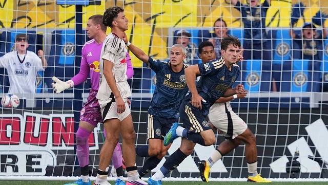 Milan Iloski #10 of the Philadelphia Union celebrates after scoring a goal against the New York Red Bulls in the first half at Subaru Park on July 22, 2026 in Chester, Pennsylvania. 