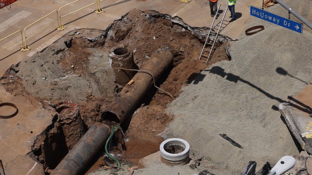 West Hollywood clean up after water main break 