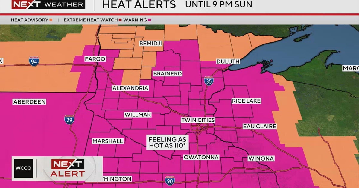 Extreme heat and severe weather chances in Minnesota on Sunday