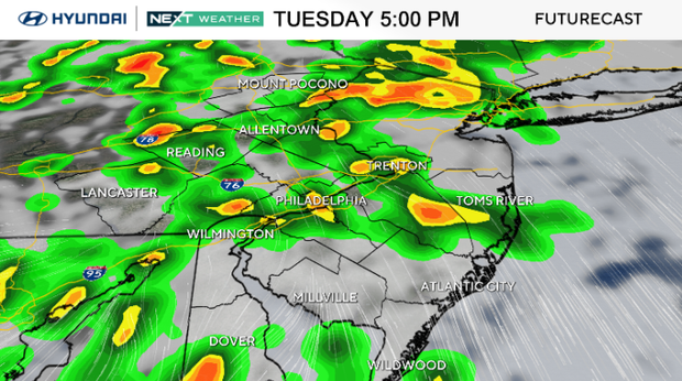 Very seasonable, comfortable temperatures throughout the Philadelphia region