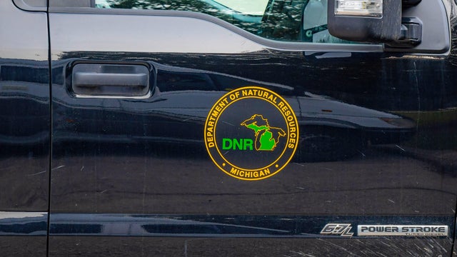 Michigan DNR Vehicle Logo Close-Up 