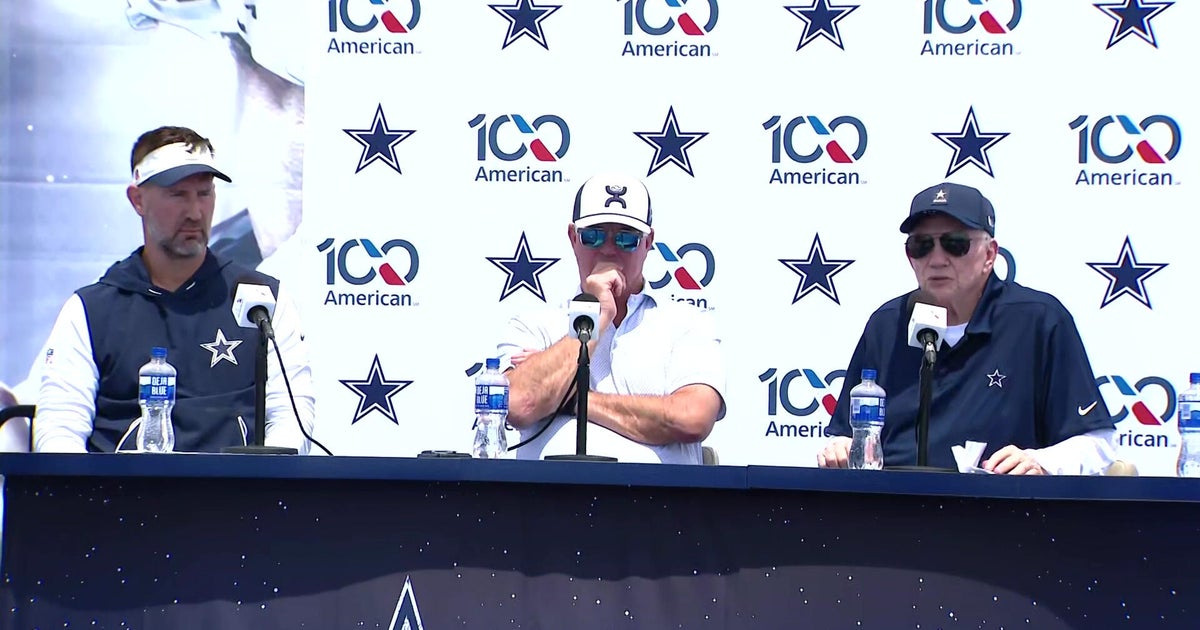 Jerry Jones speaking at the State of the Cowboys press conference in Oxnard.