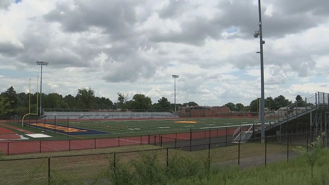 The track and football field at Cheltenham High School in Pennsylvania 