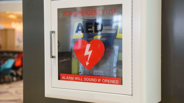 Automated External Defibrillator(AED) on the wall 