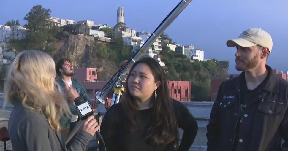 Scientists launch weather balloon from KPIX rooftop