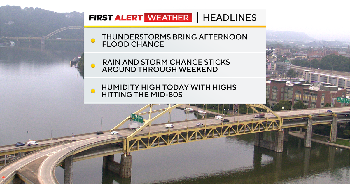 Flash flooding risk continues on Thursday with scattered storm chances also possible