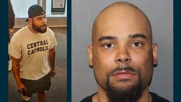 Two photos of the suspect in an indecent exposure in a Falls Township store