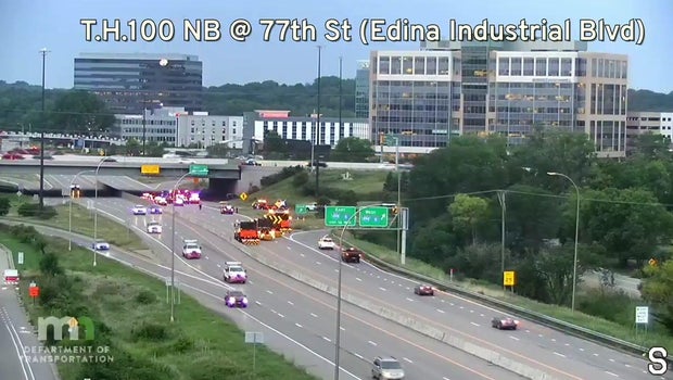 Fiery crash closes southbound Highway 100 in Bloomington