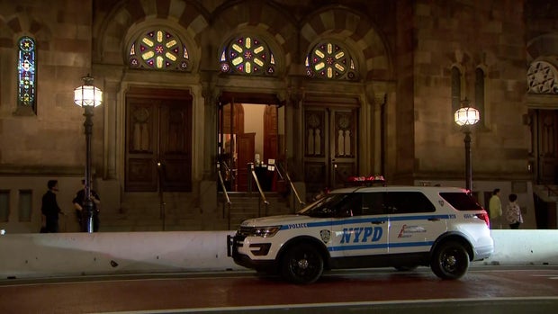 NYPD vehicle outside Central Synagogue