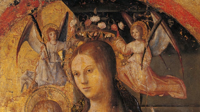 Polyptych of St Gregory, by Antonello di Antonio known as Antonello da Messina, 15th Century, 1473 about, oil on panel, cm 194 x 202 central panel 12976 cm, side panel each 12563, left upper panel 6562, right upper panel 6555. 