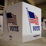Voting booths are set up at a polling place in Newtown, Pennsylvania, on Tuesday, April 23, 2024. 