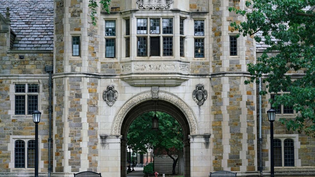 Ornate gothic style architecture at the University of Michigan, 