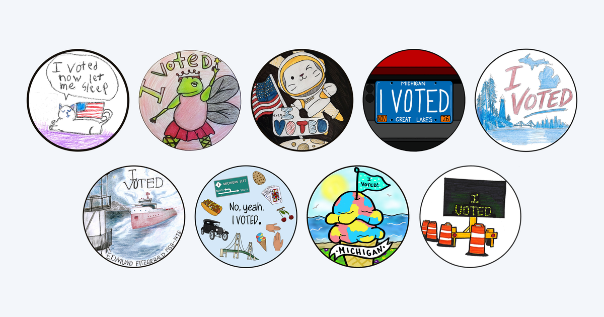 Photo: cbsnews.com Michigan Announces Winners of 2026 I Voted Sticker Design Contest