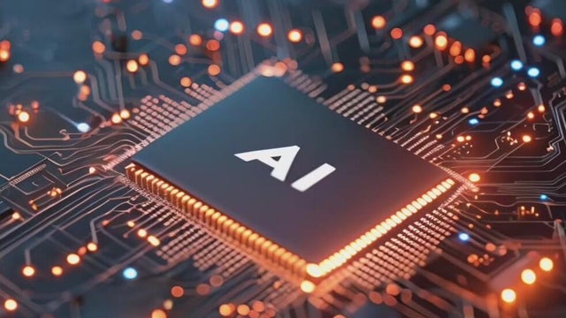 A chip with AI labeled on it 