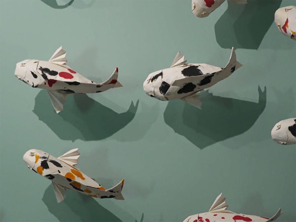 From the ashes arise origami koi
