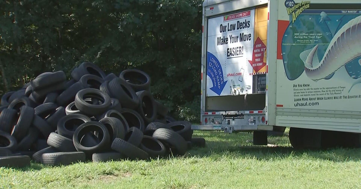 U-Haul gets stuck in mud after illegally dumping hundreds of tires in Philadelphia's Fairmount Park