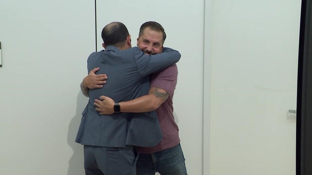 Michael Chaves hugs doctor 