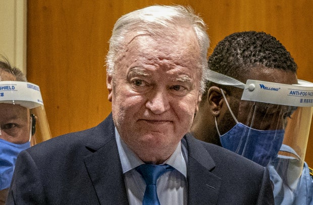 Ex-Bosnian Serb military chief Ratko Mladic arrives in court as he appeals his genocide conviction over the 1995 Srebrenica massacre June 8, 2021, at The Hague in the Netherlands.