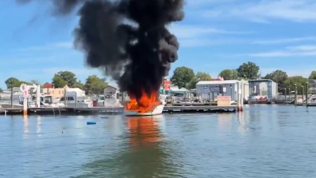 Boat on fire 