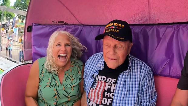 100-year-old WWII veteran celebrates birthday by riding century-old Tilt-A-Whirl at Minnesota State Fair