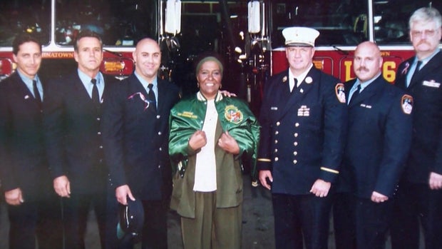 Josephine Harris and the six firefighters who survived the twin towers collapse on 9/11