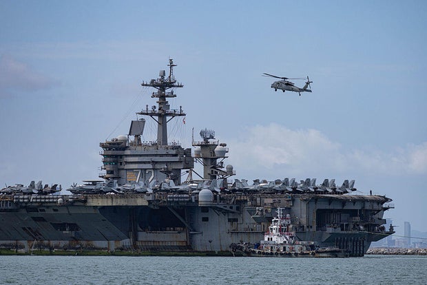 The USS Abraham Lincoln approaches Laem Chabang Port near Pattaya, Thailand, on Wednesday, Sept. 2, 2026.