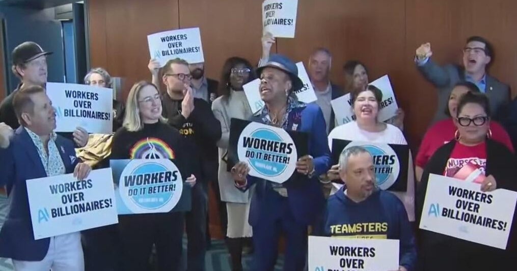 cbsnews.com - Da  Lin - California labor unions urge Gov. Newsom to sign AI workplace protections