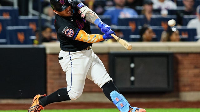 Francisco Alvarez #4 of the New York Mets hits a solo home run against the San Francisco Giants during the eighth inning at Citi Field on September 04, 2026 in New York City. 