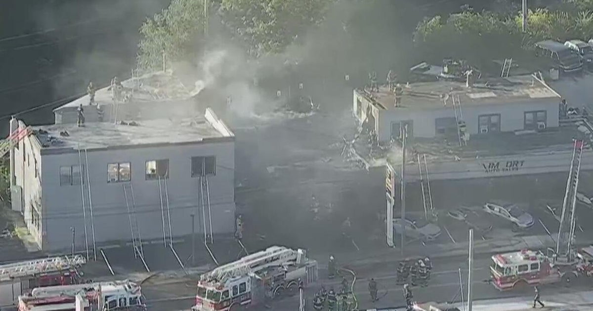 Crews battling fire at car dealership in Bridgeport, Montgomery County