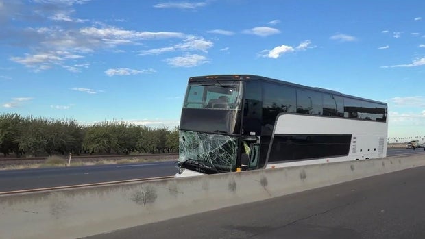 Southbound Highway 99 closed near Ripon after crash involving coach bus