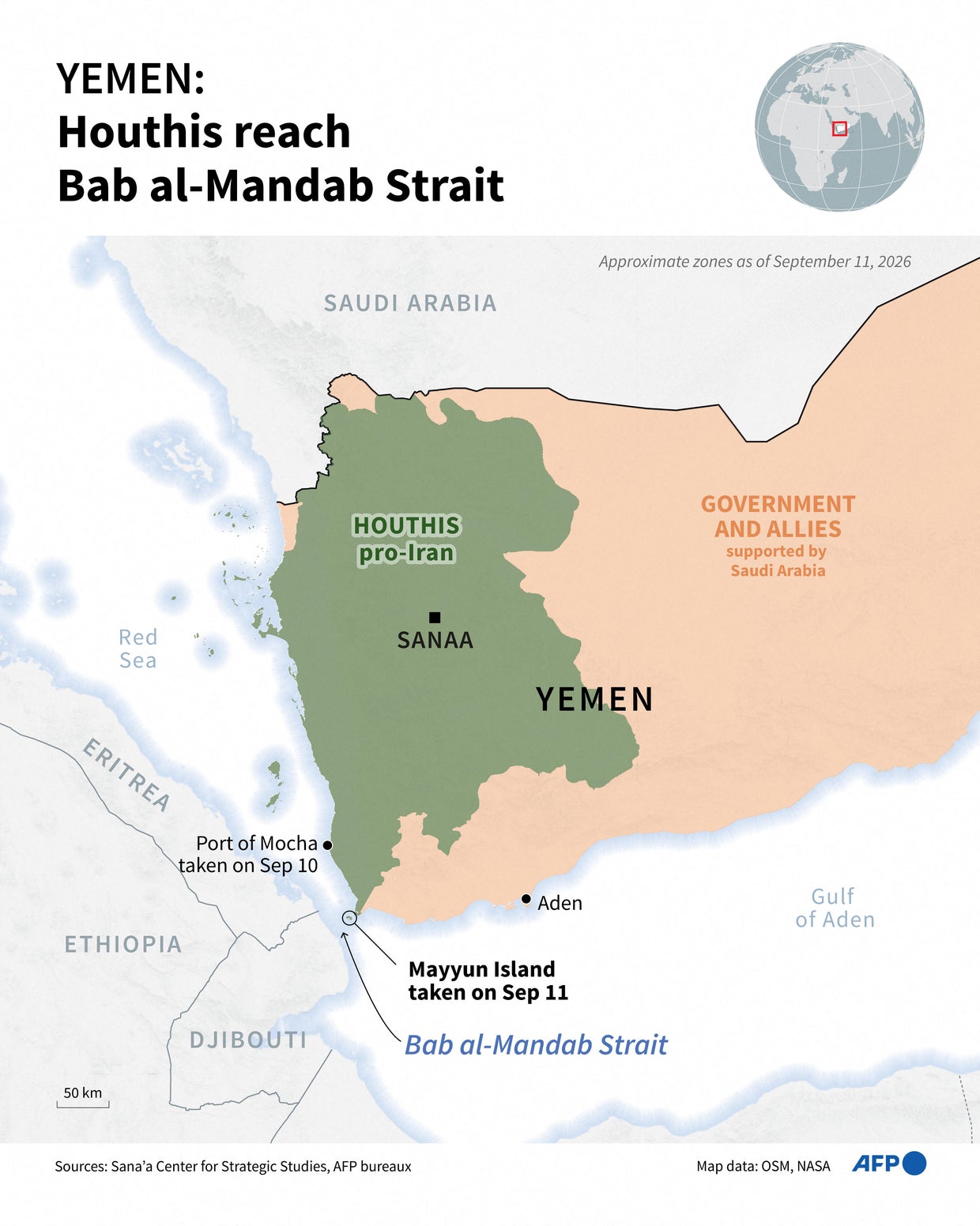 Iranian vessel struck on Strait of Hormuz, as Houthis expand control of ...