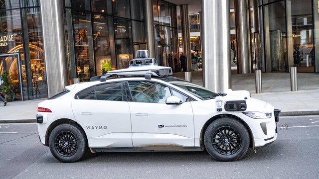 A Waymo self driving autonomous ride-hailing car, a modified 