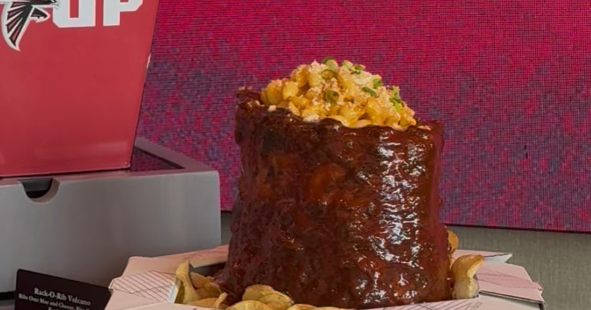 cbsnews.com - Christopher  Harris - Atlanta Falcons unveil new game-day foods, including a macaroni and cheese volcano wrapped in ribs