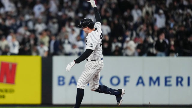 Ben Rice #22 of the New York Yankees rounds the bases after hitting a home run in the fourth inning during the game between the Tampa Bay Rays and the New York Yankees at Yankee Stadium on Wednesday, September 23, 2026 in New York, New York. 