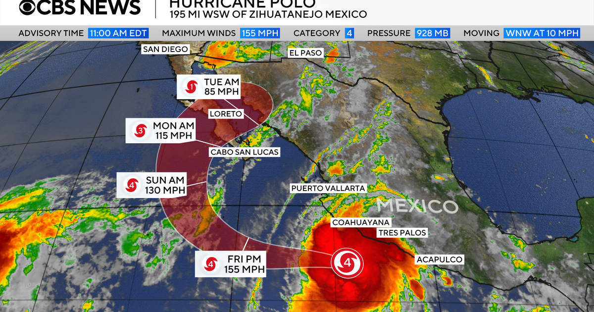 Hurricane Polo is a powerful Category 4 storm off Mexico. See its path.