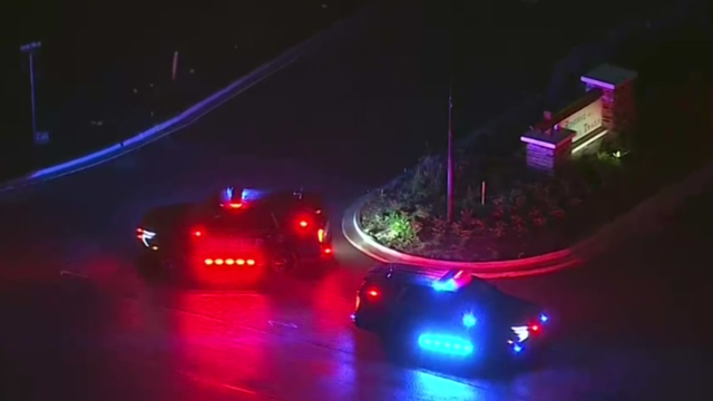 Police car and crime scene tape 