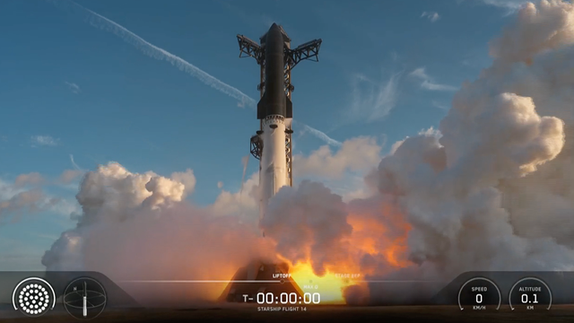 Starship 41 sits atop Super Heavy v3 Booster 21 at SpaceX launch complex pad 2 as preparations continue for the 14th test flight 