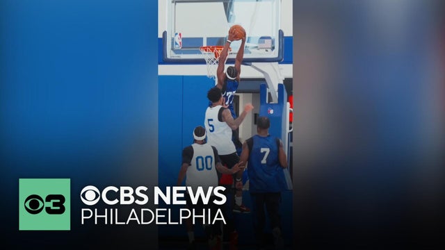 Sixers share video of LeBron James in his first practice with the team