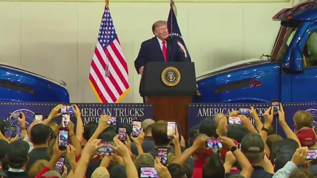 President Trump touts U.S. economy in Denton