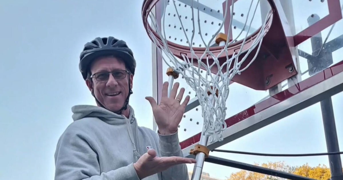 Man on mission to put a net on every basketball hoop in his community