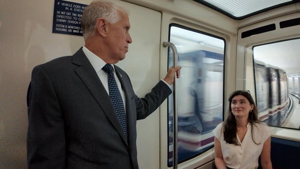 Sen. Tillis on the subway