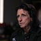 Alice Cooper warms up for his outrageous on-stage antics by throwing knives
