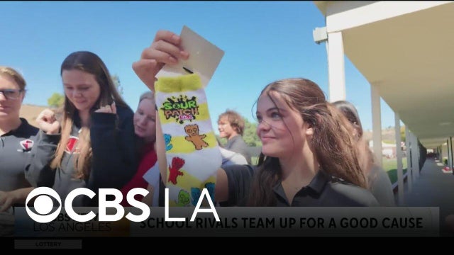 A Los Angeles high school rivalry is about which school can donate the most socks