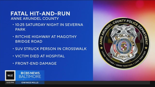 Police search for driver of deadly hit-and-run in Anne Arundel County
