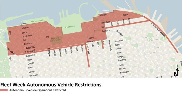 Robotaxis will not be able to provide service in part of San Francisco during Fleet Week 