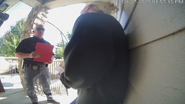 Watch 2025 doorbell camera video of interaction between Colorado woman and police officer